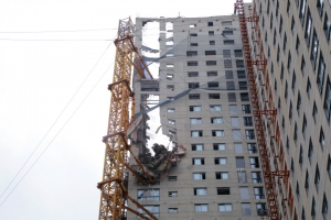 29일 오전 광주 서구 화정동 현대산업개발 아파트 신축공사 붕괴 건물의 모습. 앞서 지난 1월11일 오후 3시46분쯤 해당 공사 현장 201동 건물이 38층부터 23층까지 무너져 작업자 6명이 숨졌다. 뉴스1